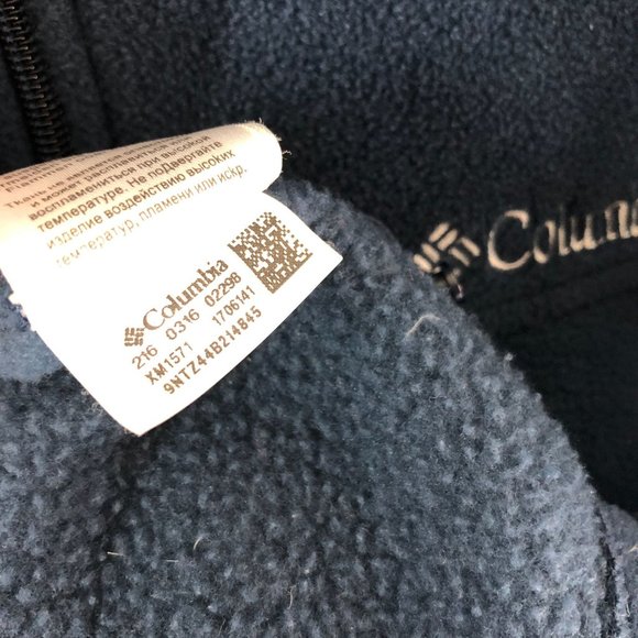 Columbia Mens Fleece Jacket Full Zip Pockets Cinch Waist Navy Blue L - Picture 5 of 5